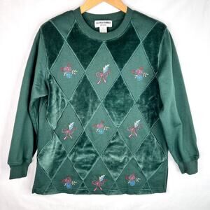 NWT Vintage Alfred Dunner Petites Green Sweatshirt PL